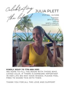 Julia Plett, British Columbia, Obituary: In Loving Memory Of Julia Plett