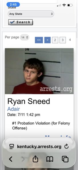 Ryan Sneed Arrested Over Thirty Times